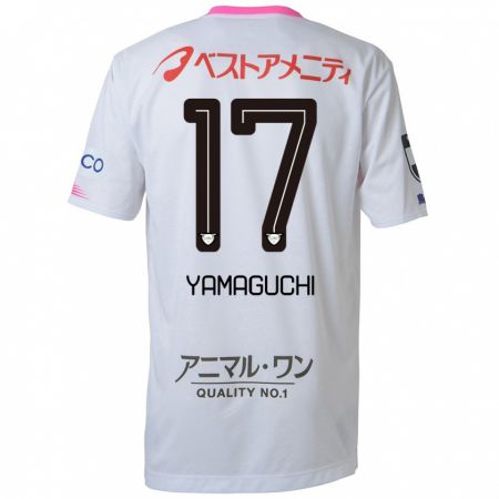 Kandiny Kinderen Hikaru Yamaguchi #17 Wit Blauw Roze Uitshirt Uittenue 2024/25 T-Shirt