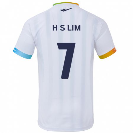 Kandiny Bambino Maglia Sang-Hyub Lim #7 Bianco Blu Kit Gara Away 2024/25 Maglietta