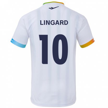 Kandiny Bambino Maglia Jesse Lingard #10 Bianco Blu Kit Gara Away 2024/25 Maglietta