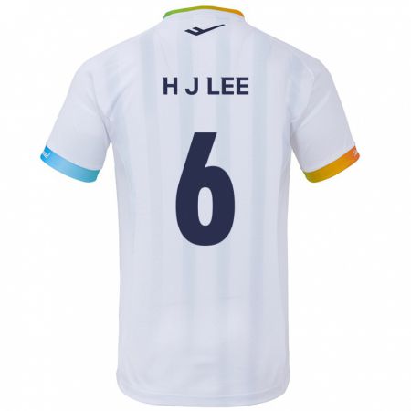 Kandiny Kinder Ju-Hwan Lee #6 Weiß Blau Auswärtstrikot Trikot 2024/25 T-Shirt Österreich