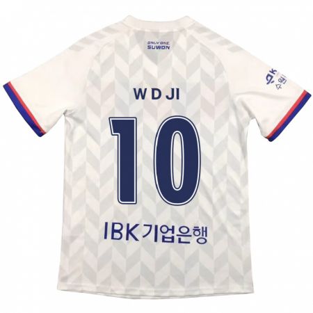 Kandiny Kinderen Dong-Won Ji #10 Wit Blauw Uitshirt Uittenue 2024/25 T-Shirt