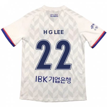 Kandiny Kinderen Gwang-Hyeok Lee #22 Wit Blauw Uitshirt Uittenue 2024/25 T-Shirt