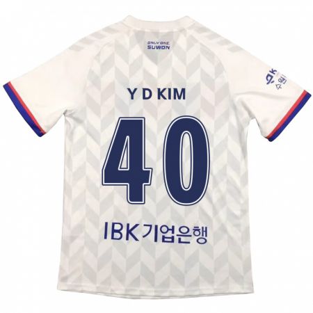 Kandiny Kinderen Do-Yoon Kim #40 Wit Blauw Uitshirt Uittenue 2024/25 T-Shirt