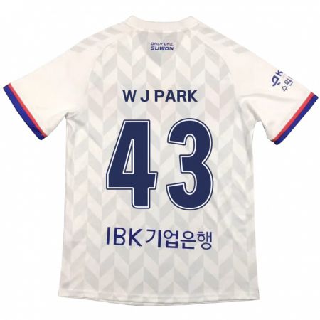 Kandiny Kinderen Jin-Woo Park #43 Wit Blauw Uitshirt Uittenue 2024/25 T-Shirt