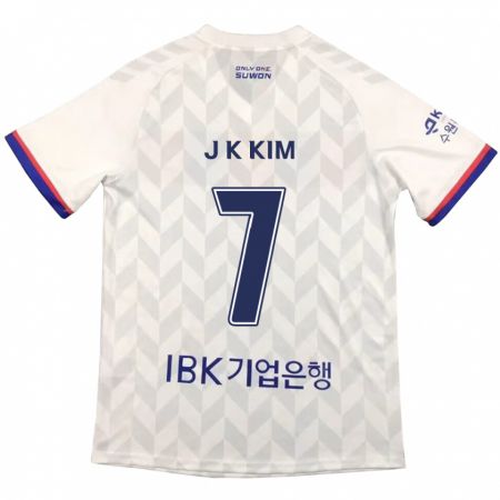 Kandiny Bambino Maglia Ki-Jun Kim #7 Bianco Blu Kit Gara Away 2024/25 Maglietta