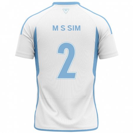 Kandiny Bambino Maglia Sang-Min Sim #2 Bianco Blu Kit Gara Away 2024/25 Maglietta