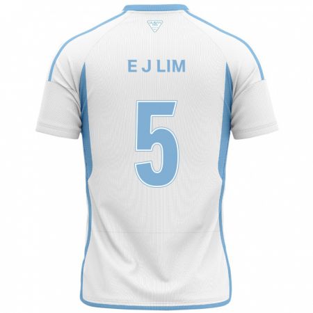 Kandiny Bambino Maglia Jong-Eun Lim #5 Bianco Blu Kit Gara Away 2024/25 Maglietta