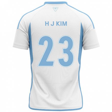 Kandiny Kinderen Ju-Hwan Kim #23 Wit Blauw Uitshirt Uittenue 2024/25 T-Shirt