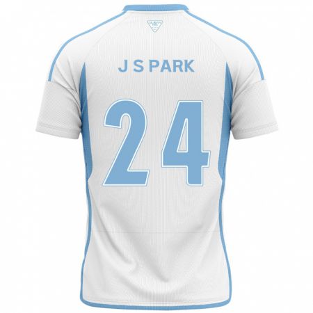 Kandiny Bambino Maglia Sang-Jun Park #24 Bianco Blu Kit Gara Away 2024/25 Maglietta