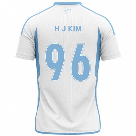 Kandiny Kinderen Ji-Hyun Kim #96 Wit Blauw Uitshirt Uittenue 2024/25 T-Shirt