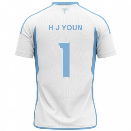 KandinyキッズJe-Hun Youn#1白青アウェイシャツ2024/25ジャージーユニフォーム