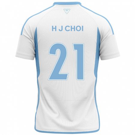 Kandiny Bambino Maglia Ju-Ho Choi #21 Bianco Blu Kit Gara Away 2024/25 Maglietta