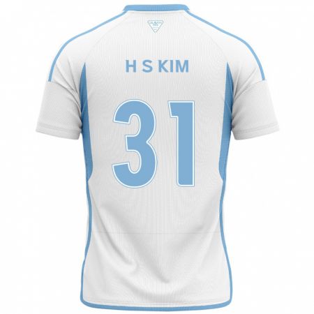 Kandiny Bambino Maglia Se-Hyoung Kim #31 Bianco Blu Kit Gara Away 2024/25 Maglietta