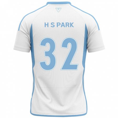 Kandiny Kinderen Sung-Hyun Park #32 Wit Blauw Uitshirt Uittenue 2024/25 T-Shirt