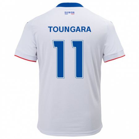 Kandiny Niño Camiseta Aboubacar Toungara #11 Blanco Azul 2ª Equipación 2024/25 La Camisa