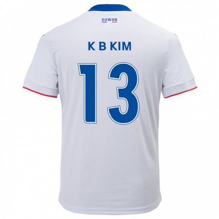 Kandiny Kinderen Bo-Kyung Kim #13 Wit Blauw Uitshirt Uittenue 2024/25 T-Shirt