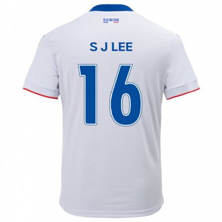 Kandiny Niño Camiseta Jong-Sung Lee #16 Blanco Azul 2ª Equipación 2024/25 La Camisa