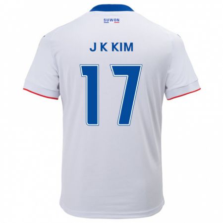 Kandiny Kinderen Kyeong-Jung Kim #17 Wit Blauw Uitshirt Uittenue 2024/25 T-Shirt