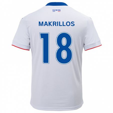 Kandiny Niño Camiseta Peter Makrillos #18 Blanco Azul 2ª Equipación 2024/25 La Camisa