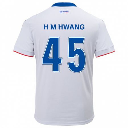 Kandiny Bambino Maglia Myung-Hyun Hwang #45 Bianco Blu Kit Gara Away 2024/25 Maglietta