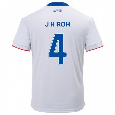 Kandiny Bambino Maglia Hyun-Jun Roh #4 Bianco Blu Kit Gara Away 2024/25 Maglietta