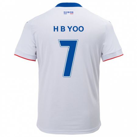 KandinyキッズByung-Heon Yoo#7白青アウェイシャツ2024/25ジャージーユニフォーム