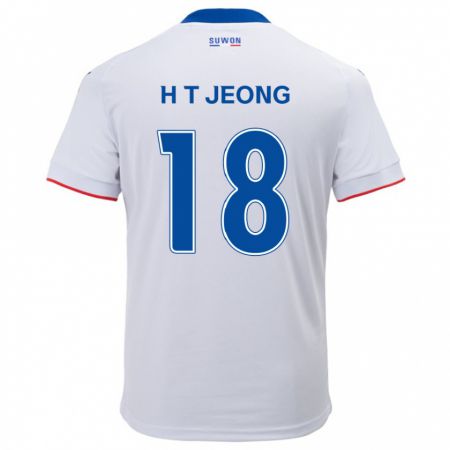 Kandiny Kinderen Tae-Hwan Jeong #18 Wit Blauw Uitshirt Uittenue 2024/25 T-Shirt