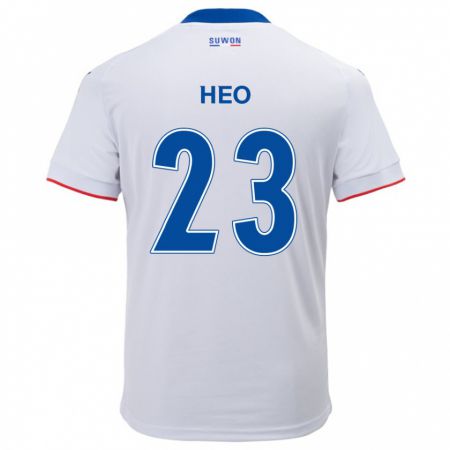 Kandiny Bambino Maglia Hwan Heo #23 Bianco Blu Kit Gara Away 2024/25 Maglietta