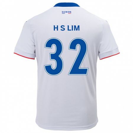 Kandiny Bambino Maglia Seong-Hyeon Lim #32 Bianco Blu Kit Gara Away 2024/25 Maglietta