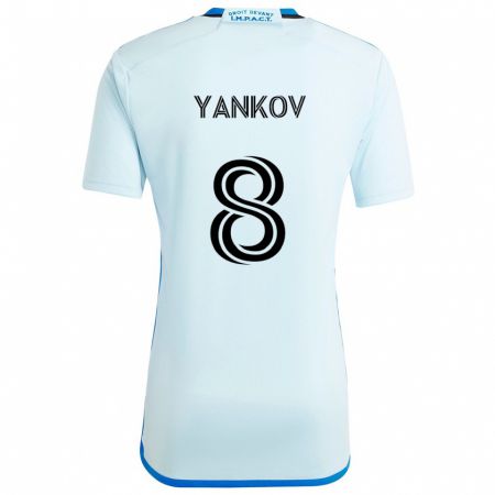 Kandiny Bambino Maglia Dominik Yankov #8 Blu Ghiaccio Kit Gara Away 2024/25 Maglietta