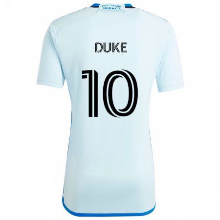 Kandiny Bambino Maglia Bryce Duke #10 Blu Ghiaccio Kit Gara Away 2024/25 Maglietta