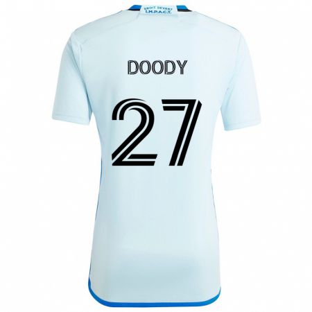 Kandiny Bambino Maglia Grayson Doody #27 Blu Ghiaccio Kit Gara Away 2024/25 Maglietta