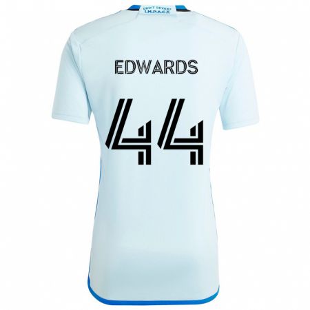 Kandiny Bambino Maglia Raheem Edwards #44 Blu Ghiaccio Kit Gara Away 2024/25 Maglietta