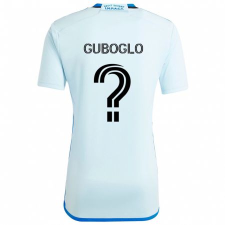 Kandiny Bambino Maglia Yuri Guboglo #0 Blu Ghiaccio Kit Gara Away 2024/25 Maglietta