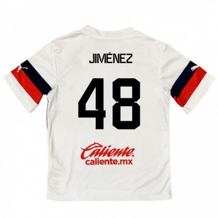 Kandiny Kinderen Leonardo Jiménez #48 Wit Rood Uitshirt Uittenue 2024/25 T-Shirt