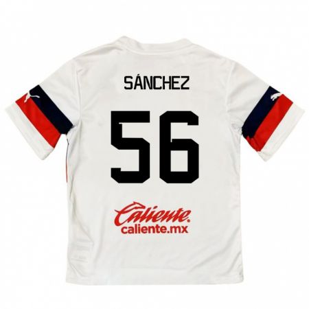 Kandiny Kinderen Benjamín Sánchez #56 Wit Rood Uitshirt Uittenue 2024/25 T-Shirt