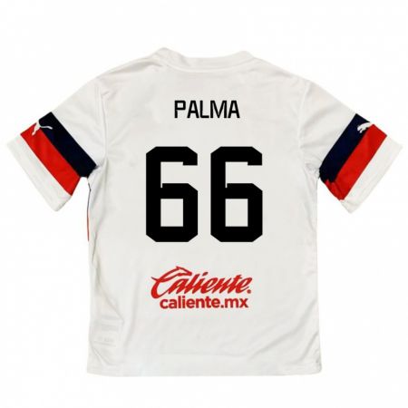 Kandiny Kinderen Arturo Palma #66 Wit Rood Uitshirt Uittenue 2024/25 T-Shirt