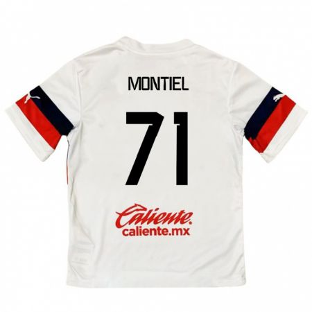 Kandiny Bambino Maglia Erick Montiel #71 Bianco Rosso Kit Gara Away 2024/25 Maglietta