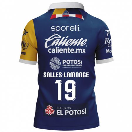 Kandiny Bambino Maglia Sébastien Salles-Lamonge #19 Blu Giallo Kit Gara Away 2024/25 Maglietta