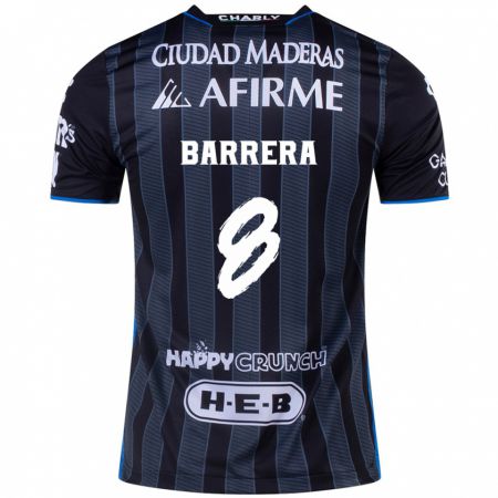 Kandiny Niño Camiseta Pablo Barrera #8 Blanco Negro 2ª Equipación 2024/25 La Camisa