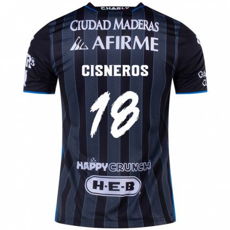 Kandiny Niño Camiseta Ronaldo Cisneros #18 Blanco Negro 2ª Equipación 2024/25 La Camisa