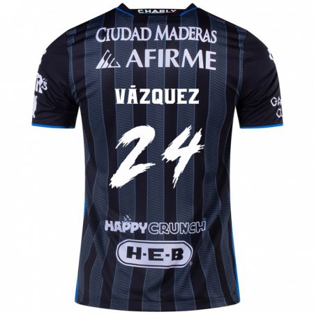 Kandiny Niño Camiseta Brayton Vázquez #24 Blanco Negro 2ª Equipación 2024/25 La Camisa