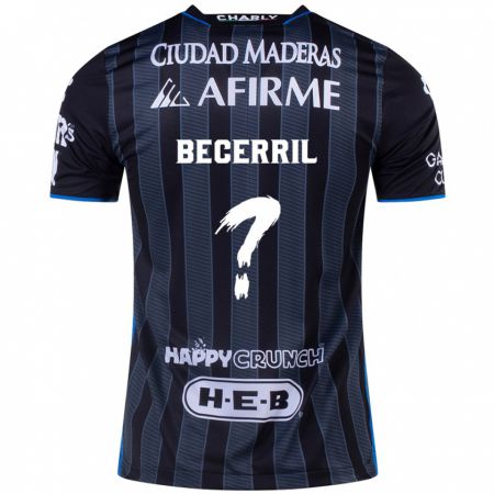 KandinyキッズAbner Becerril#0白黒アウェイシャツ2024/25ジャージーユニフォーム