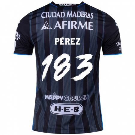 Kandiny Niño Camiseta Aldahir Pérez #183 Blanco Negro 2ª Equipación 2024/25 La Camisa