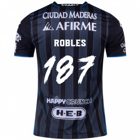 Kandiny Niño Camiseta Juan Robles #187 Blanco Negro 2ª Equipación 2024/25 La Camisa