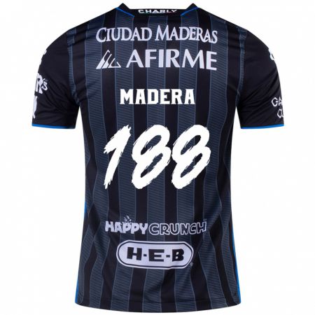 Kandiny Niño Camiseta Héctor Madera #188 Blanco Negro 2ª Equipación 2024/25 La Camisa