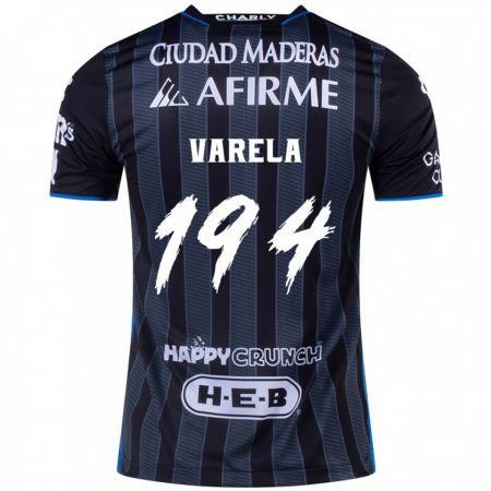 Kandiny Niño Camiseta José Varela #194 Blanco Negro 2ª Equipación 2024/25 La Camisa