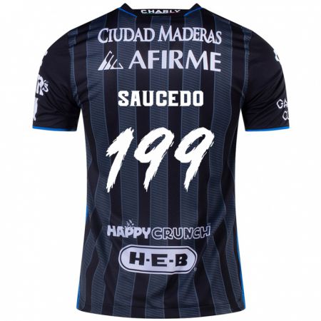 Kandiny Niño Camiseta Christian Saucedo #199 Blanco Negro 2ª Equipación 2024/25 La Camisa