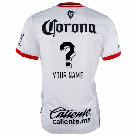 Kandiny Niño Camiseta Su Nombre #0 Blanco Rojo 2ª Equipación 2024/25 La Camisa México