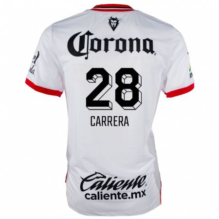 Kandiny Niño Camiseta Nico Carrera #28 Blanco Rojo 2ª Equipación 2024/25 La Camisa México